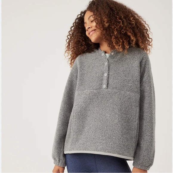 Outdoor Voices MegaFleece Snap Up Wool Hoodie Size S - Picture 1 of 9